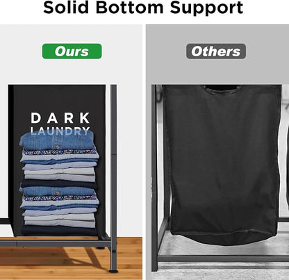 Ollieroo Laundry Hamper, Rolling Laundry Sorter 3 Section, Large Capacity - Image 5