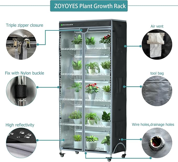 Indoor Greenhouse 6-Tier Plant Rack - Image 3