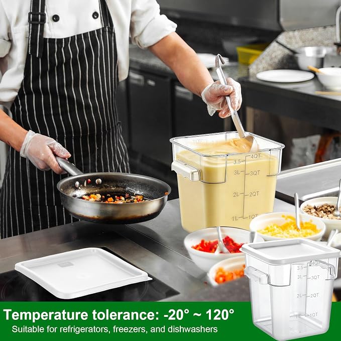 FoldTier 2 Pieces Square Food Storage Containers Polycarbonate Clear food - Image 3