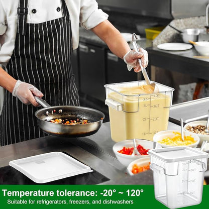 FoldTier 2 Pieces Square Food Storage Containers Polycarbonate Clear food - Image 3