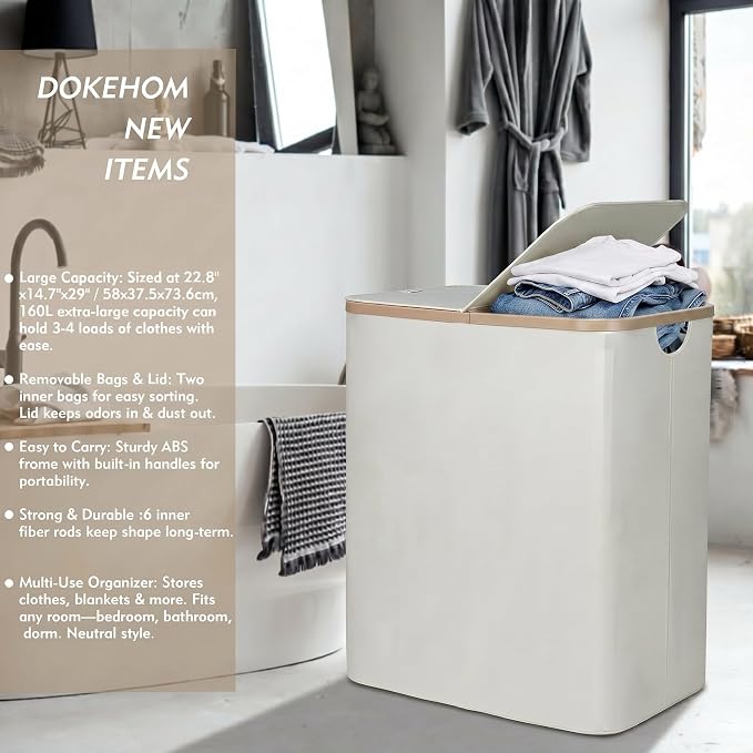 DOKEHOM 160L Extra Large Laundry Hamper - Image 2
