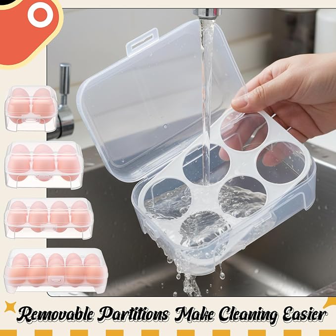 8 Pack Grid Egg Holder Plastic Clear Grid Egg Container Keeper Storage - Image 5