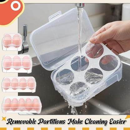 8 Pack Grid Egg Holder Plastic Clear Grid Egg Container Keeper Storage - Image 5