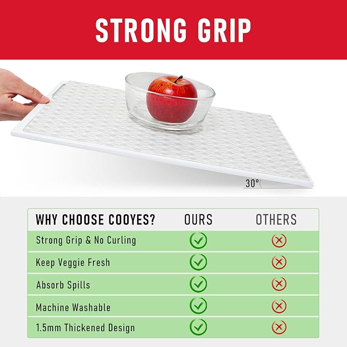 Cooyes Refrigerator Liners, Non-Slip Fridge Liners Washable, Absorbent - Image 3
