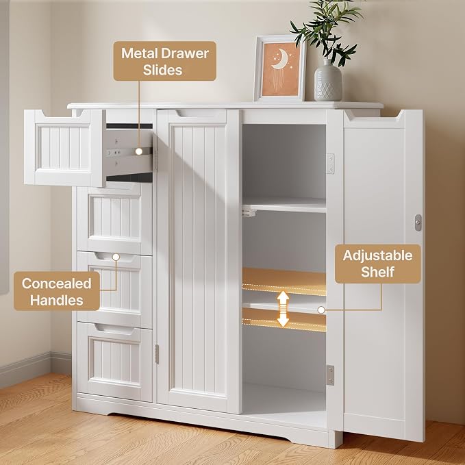 Gizoon Storage Cabinet, Adjustable Shelf, Modern Floor Cabinet - Image 5