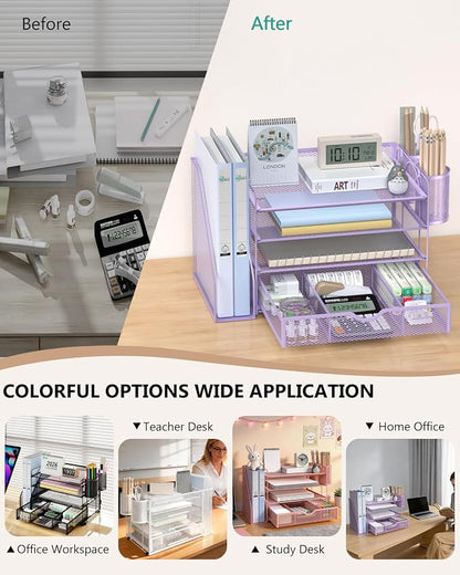 WALI Desk File Organizer, 4 Tier Desktop Paper Letter Tray Organizer - Image 6