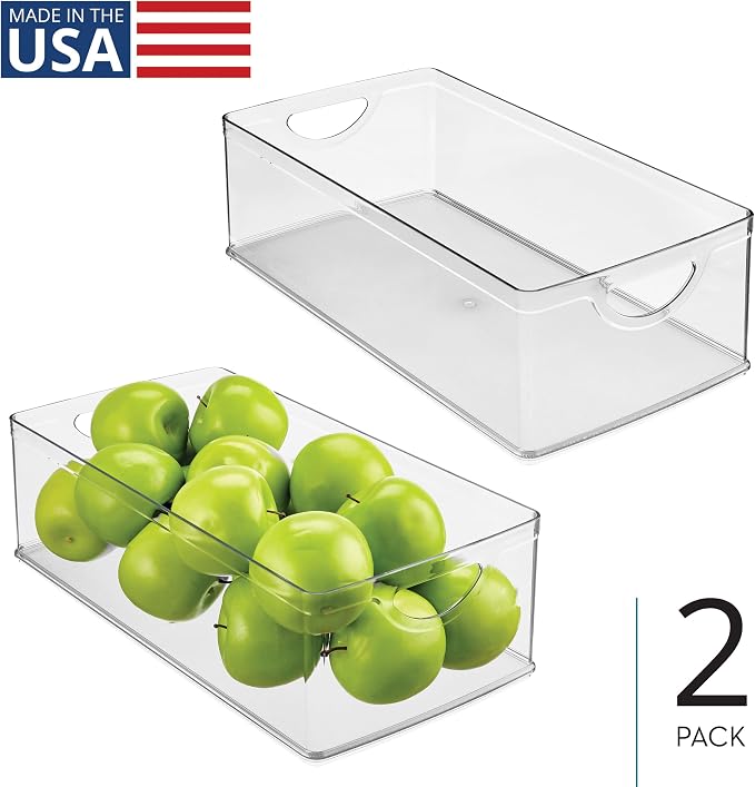iDesign Stackable Clear Plastic Extra Long Storage Bin, Organizer - Image 2