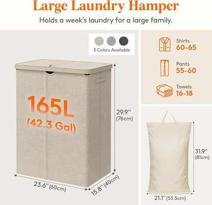 Lifewit 165L Large Laundry Basket - Image 4