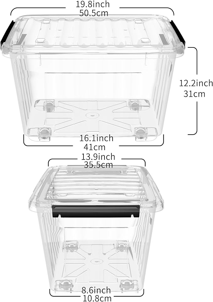 Cetomo 40Qt*3 Plastic Storage Bins, Storage Box, 3 Pack, Organizing Container - Image 3