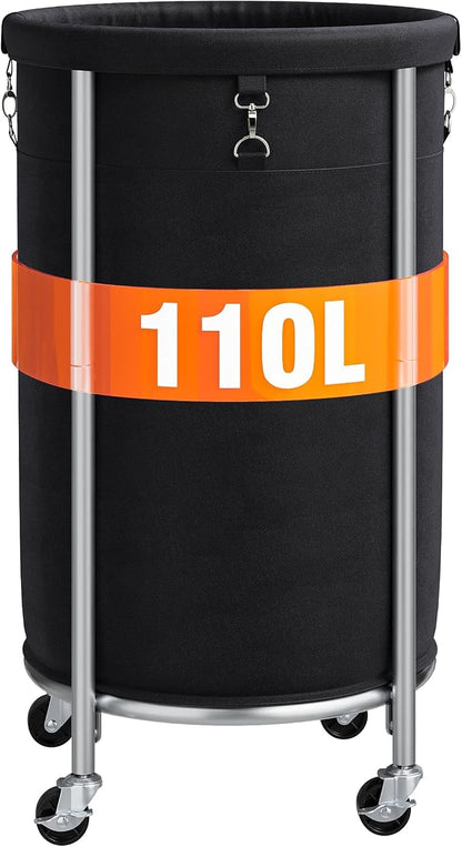 ELYKEN Laundry Hamper with Wheels, 110L Rolling Laundry Basket, Round Laundry by ELYKEN