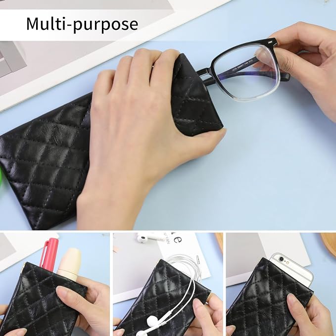 Double Eyeglass Case Soft Dual Glasses Case - Image 4