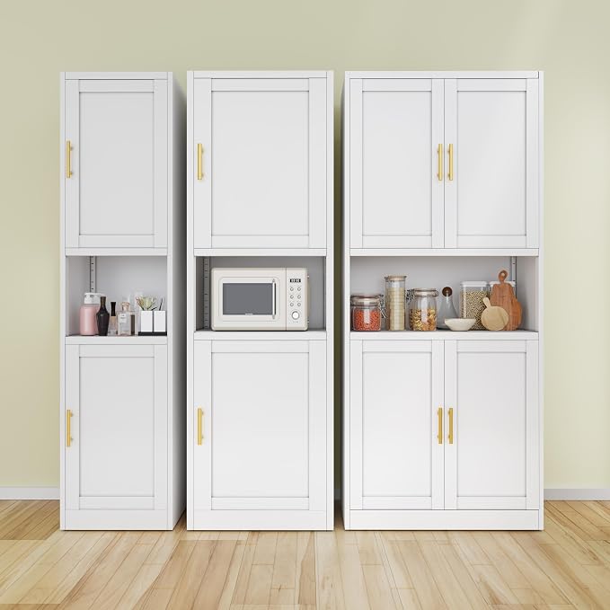 Ckzbx Tall Narrow Storage Cabinet 66.93" H Tall Bathroom Cabinets Metal Pantry - Image 9