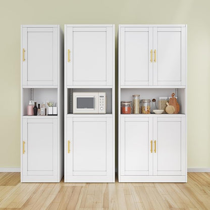Ckzbx Tall Narrow Storage Cabinet 66.93" H Tall Bathroom Cabinets Metal Pantry - Image 9