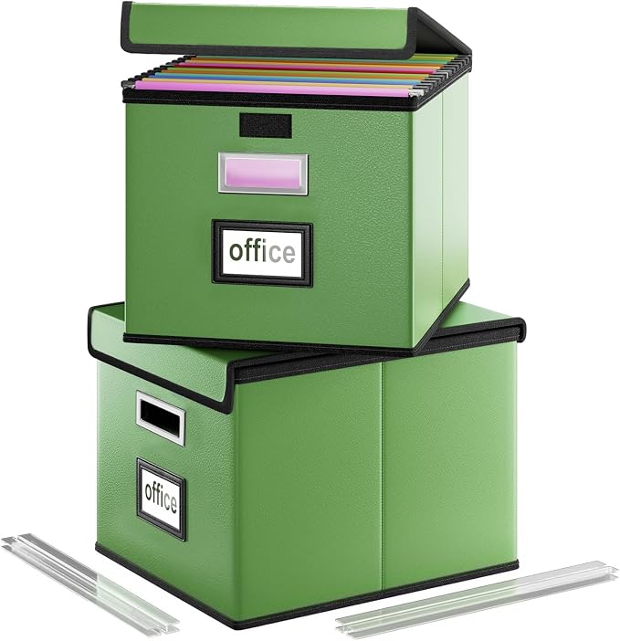File Organizer Box with Lids, Collapsible File Folder Organizer | File Box with by Huolewa