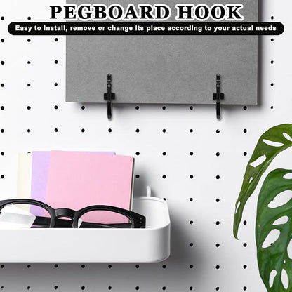 30 Pcs Black Pegboard Hooks, 1/4" Plastic Pegboard Hooks J Hooks Wall Display - Image 4