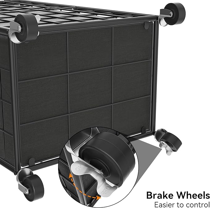 WOWLIVE Laundry Hamper with Wheels, Metal Wire Frame Rolling Laundry Basket - Image 7