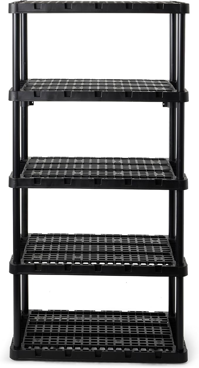 Gracious Living 5-Shelf Plastic Storage Shelves, Heavy-Duty Garage Shelving Unit by GraciousLiving