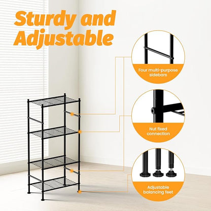 Abiglifty Storage Shelves, 4-Tier Wire Shelving, Metal Shelving - Image 5