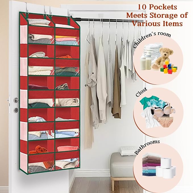 Christmas Over The Door Organizer 5 Tiers, Extra Large Behind Door Storage of - Image 6