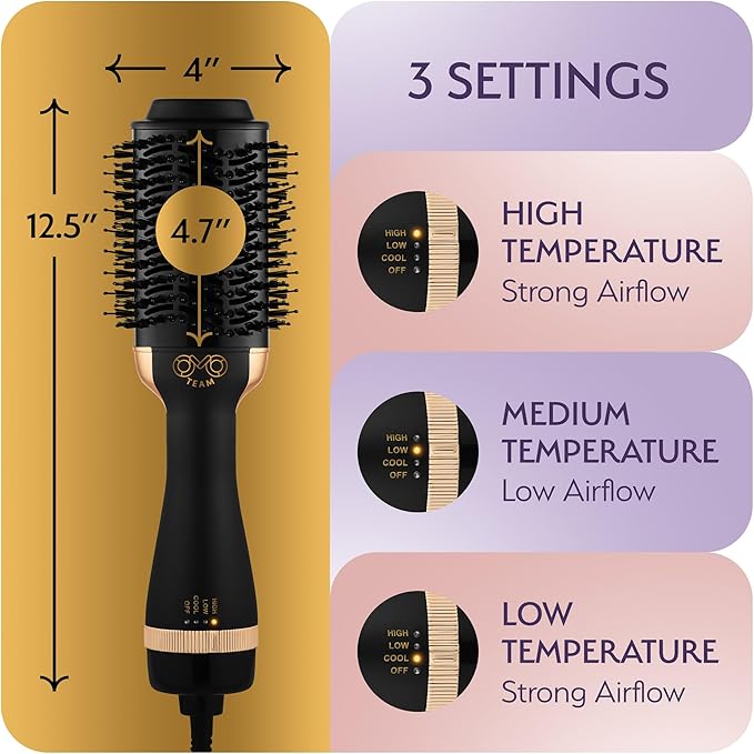 Professional Blowout Hair Dryer Brush, Hot Air Brush - Image 6
