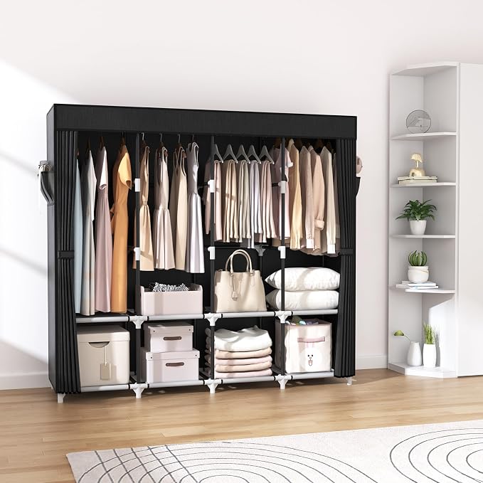 VTRIN Portable Closet for Hanging Clothes 67 Inch Wide Large Capacity Portable - Image 8
