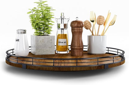 Farmhouse Oak 16" Lazy Susan Turntable Organizer by AMH
