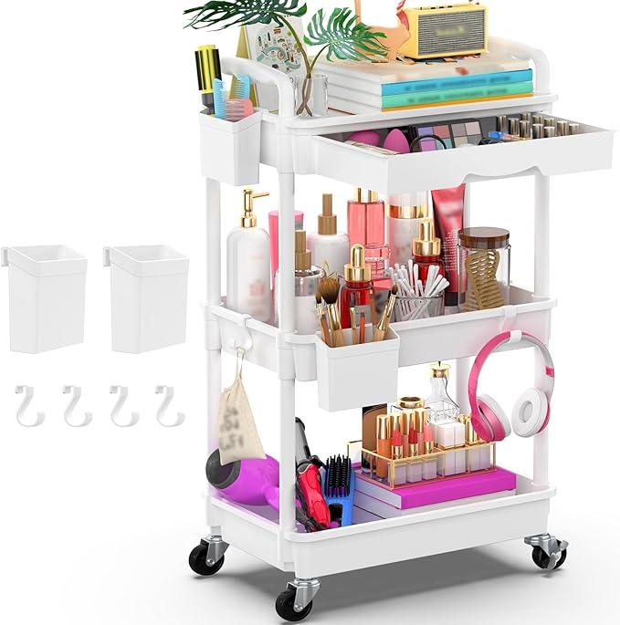 Goovilla 3 Tier Rolling Utility Cart Organizer by Goovilla