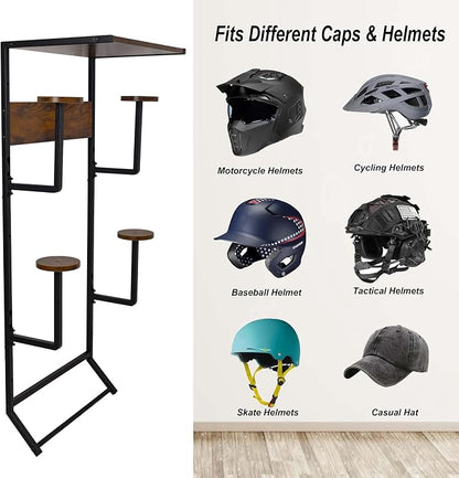 Motorcycle Helmet Holder Wall-Mounted Helmet Rack - Image 4