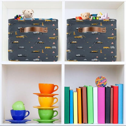 Cute Vehicles Crane Storage Bins Box Foldable Shelf Basket - Image 6