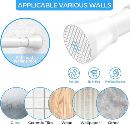 AIZESI White Tension Curtain Rod 16 to 26 Inch, 7/8” Diameter Adjustable Spring - Image 5