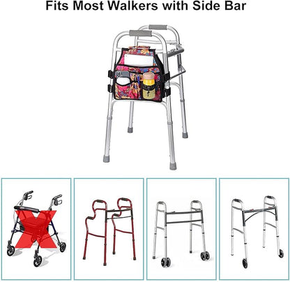 supregear Side Walker Bag, Walker Accessories Bag w/Cup Holder, Folding Walker - Image 6