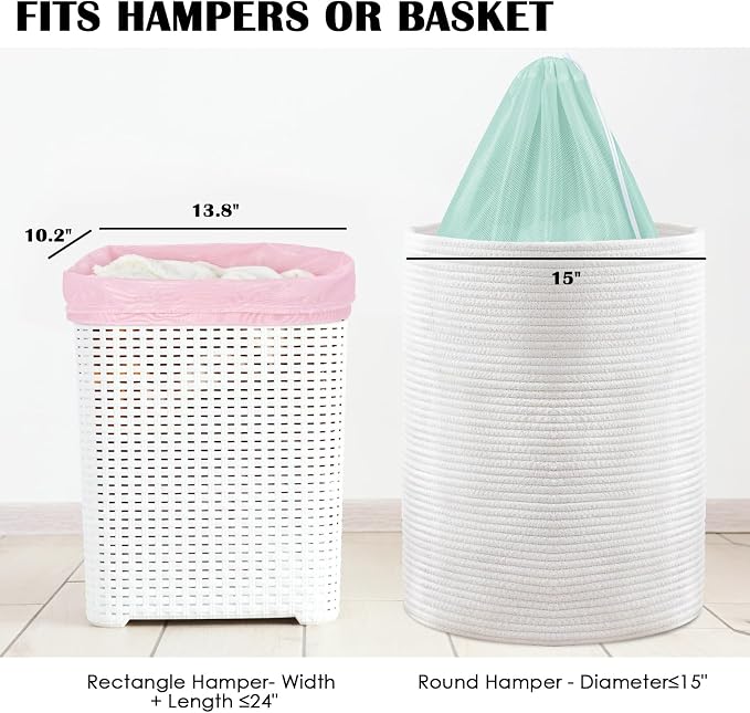 2 Pack Large Mesh Laundry Bag, Heavy Duty Laundry Bags - Image 4