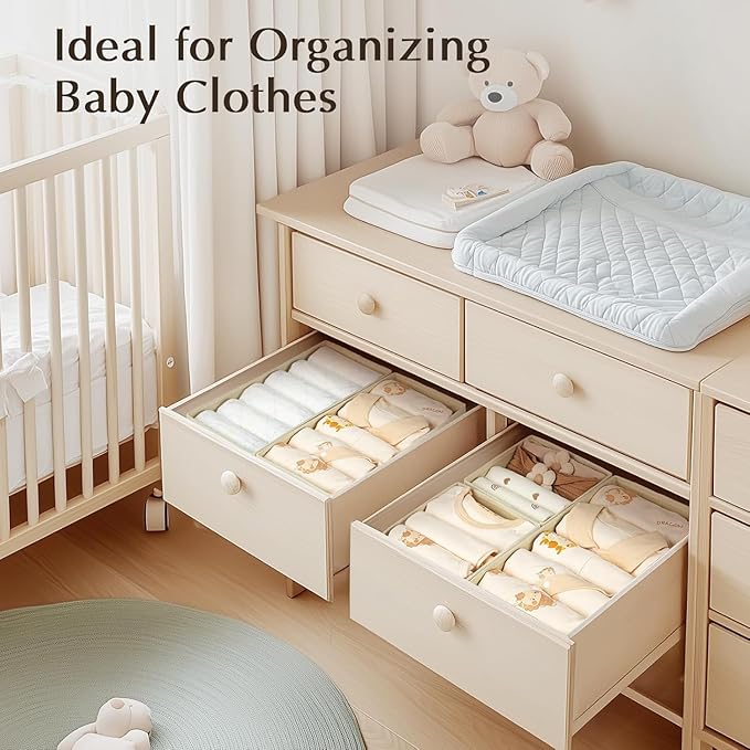 DIMJ Drawer Organizers Clothes, Fabric Closet Organizers and Storage, Shallow - Image 3