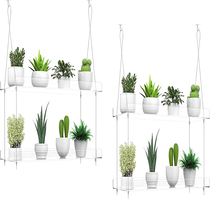 2-Pack Hanging Clear Plant Shelves by ZerzSemp