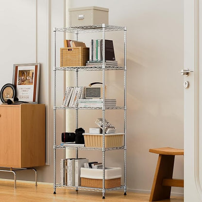 1250 lbs 5 Tier Shelf Metal Storage Shelves Wire Rack Closet Organizers - Image 2
