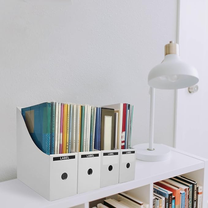 Limitliho 24 Pack White Cardboard Magazine Holder - Image 4