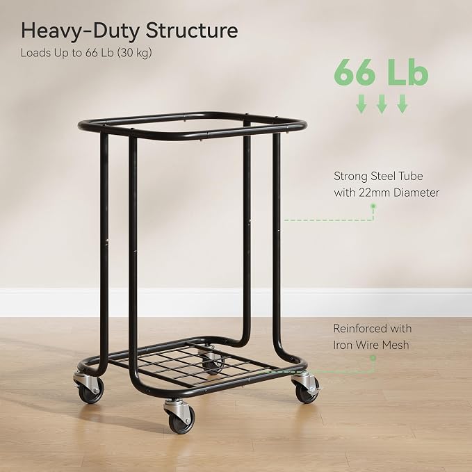 Laundry Basket with Wheels 150L/40Gal, Rolling Laundry Hamper with Steel Fram - Image 6