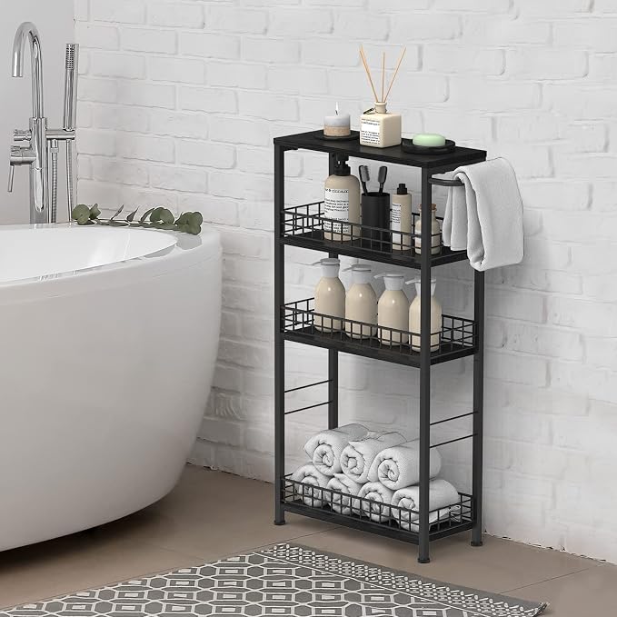Slim Storage Cart 4 Tier Rolling Kitchen Cart Utility Serving Cart Laundry Room - Image 7