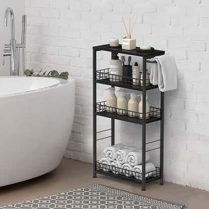 Slim Storage Cart 4 Tier Rolling Kitchen Cart Utility Serving Cart Laundry Room - Image 7