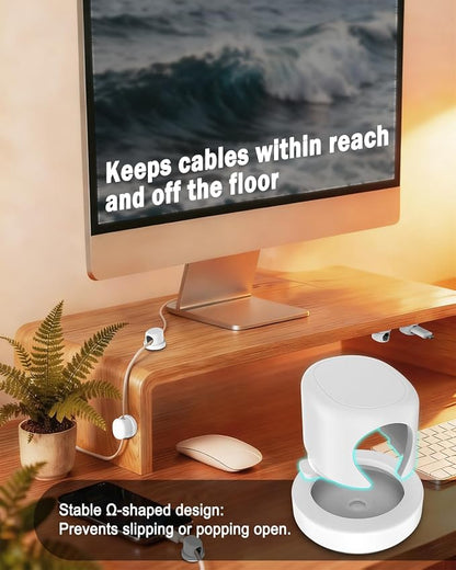 Rotatable Cord Holder, Snap-Lock Cable Clips, 8 Pack Adhesive Cord Organizer - Image 2