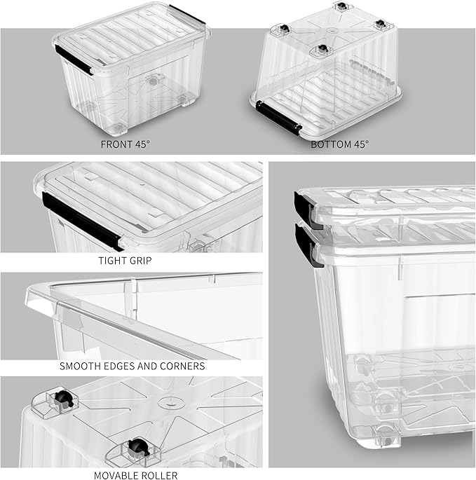 Cetomo 40Qt*6 Plastic Storage Bins, Storage Box, 6 Pack, Organizing Container - Image 2