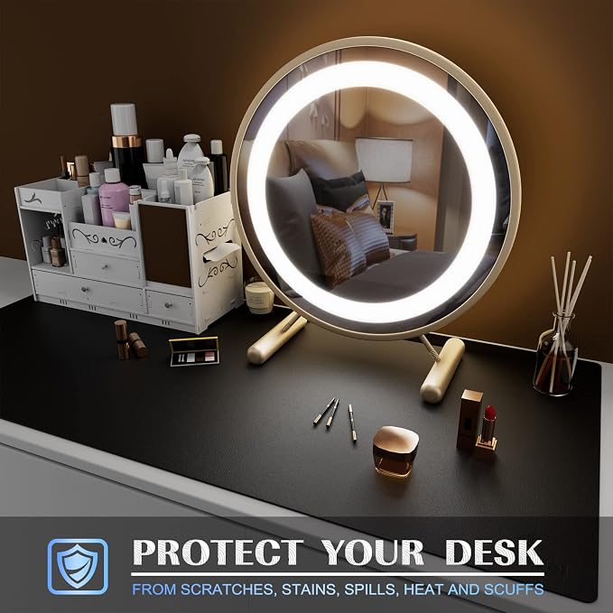 K KNODEL Small Office Leather Desk Mat, Mouse and Keyboard Pad, Computer and - Image 6