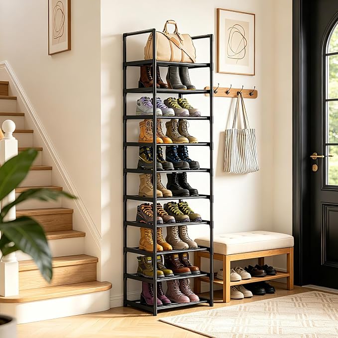 OYREL Shoe Rack, Upgrade Plus Narrow 10 Tier Shoes Organizer - Image 2