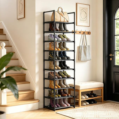 OYREL Shoe Rack, Upgrade Plus Narrow 10 Tier Shoes Organizer - Image 2