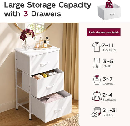 WLIVE Small Dresser Nightstand for Bedroom, 3 Drawers, Compact nightstand - Image 5