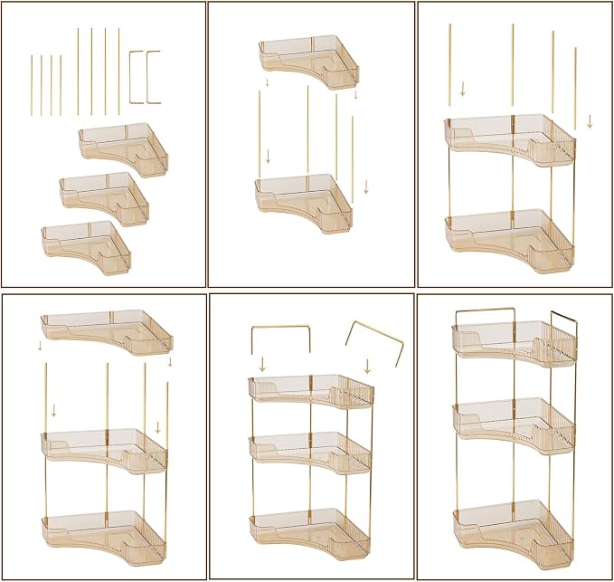 3-Tier Corner Bathroom Counter Organizer – Classic Storage Shelf - Image 7