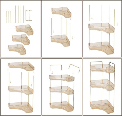 3-Tier Corner Bathroom Counter Organizer – Classic Storage Shelf - Image 7