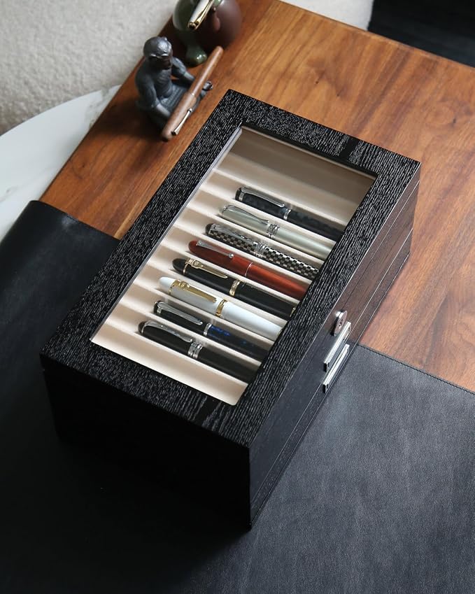 wood pen display case 36 slot Fountain pen Box storage Organizer - Image 2