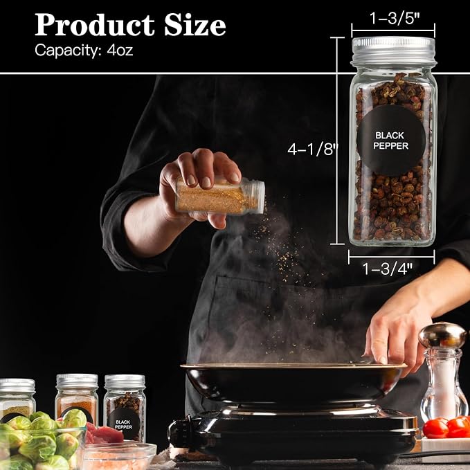 DkOvn 36pcs Glass Spice Jars, 4oz Empty Spice Jars - Image 2