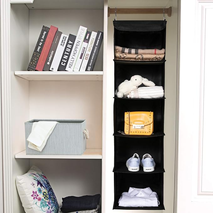 BrilliantJo 2 Pack Hanging Closet Organizer, 5 Shelves Hanging Storage - Image 5